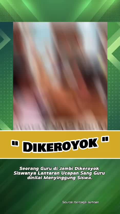 Seorang Guru di Jambi Dikeroyok Siswanya Lantaran Ucapan Sang Guru dinilai Menyinggung Siswa. #videoedukasi  #videoviral 